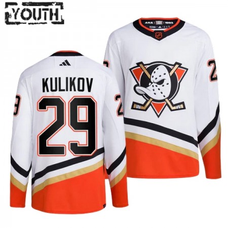 Anaheim Ducks Dmitry Kulikov 29 Adidas 2022-23 Reverse Retro 2.0 Weiss Trikot Authentic - Kinder